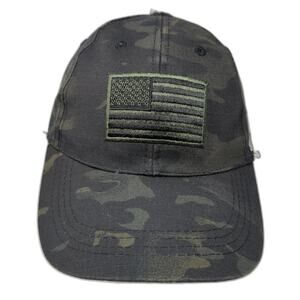 American Flag Strapback Baseball Cap Multi One Size Camo 6 Panel Voodoo Tactical